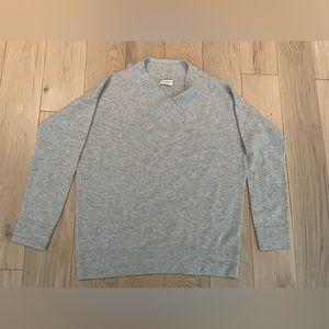 Heather Gray Cowl Neck Club Monaco Cashmere Sweater